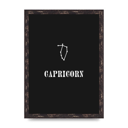 Minimalist Horoscope Star Sign Series Capricorn Wall Art - A3 framed