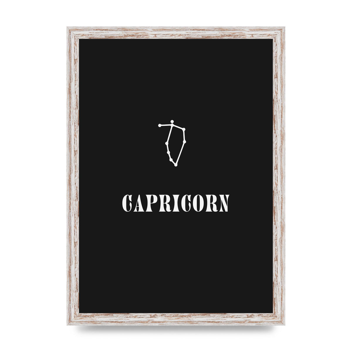 Minimalist Horoscope Star Sign Series Capricorn Wall Art - A3 framed