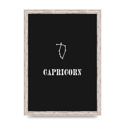 Minimalist Horoscope Star Sign Series Capricorn Wall Art - A3 framed