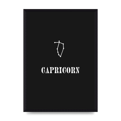 Minimalist Horoscope Star Sign Series Capricorn Wall Art - A3 framed