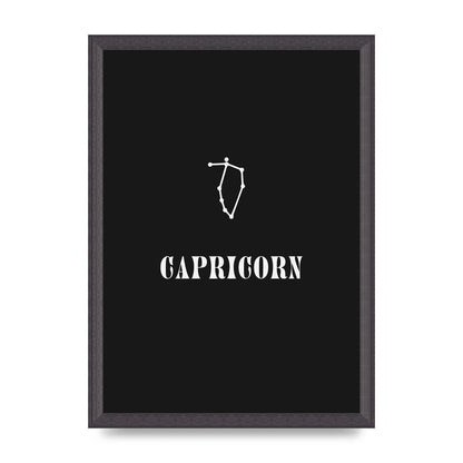 Minimalist Horoscope Star Sign Series Capricorn Wall Art - A3 framed