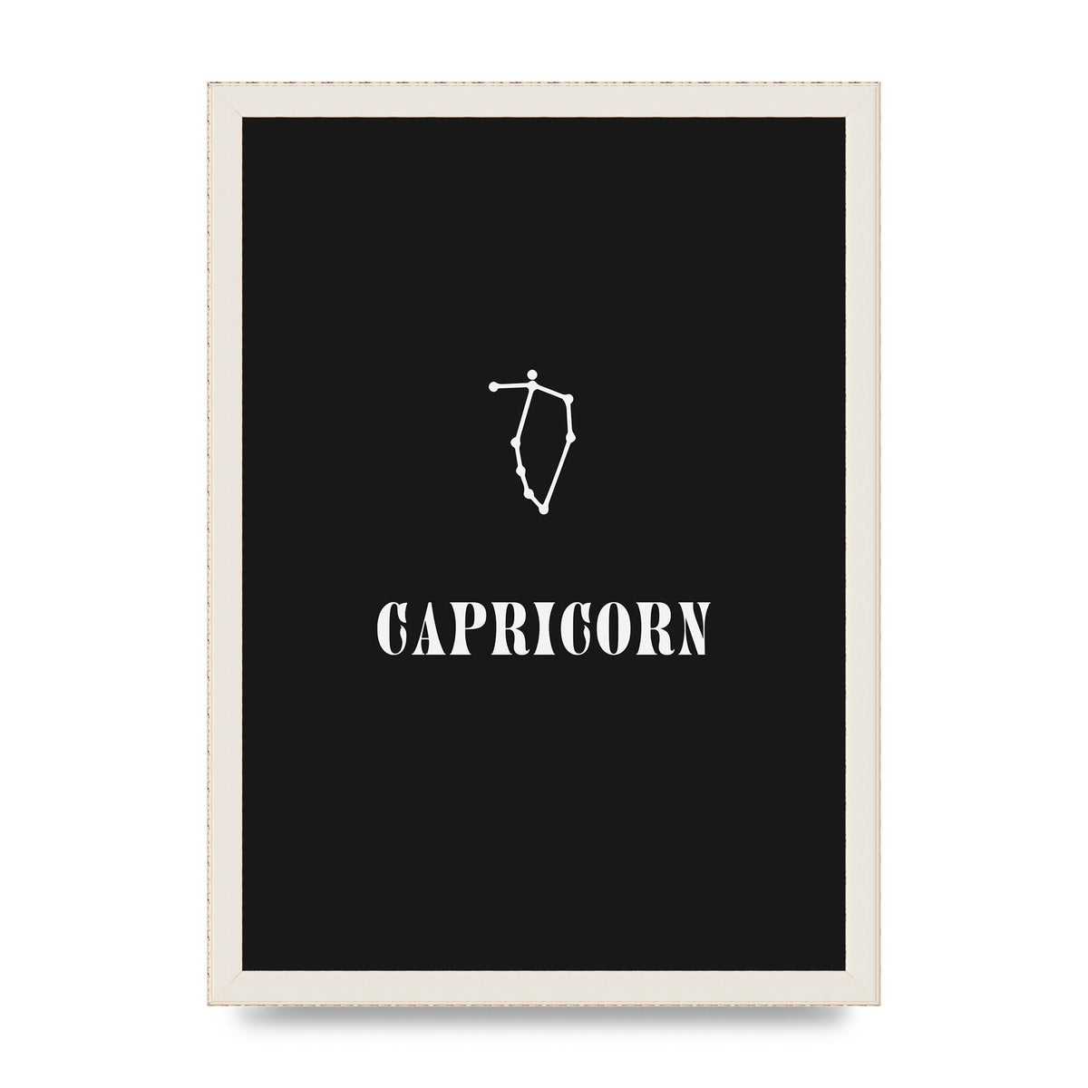 Minimalist Horoscope Star Sign Series Capricorn Wall Art - A3 framed