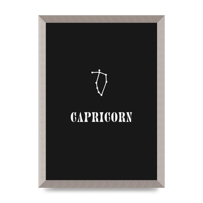 Minimalist Horoscope Star Sign Series Capricorn Wall Art - A3 framed