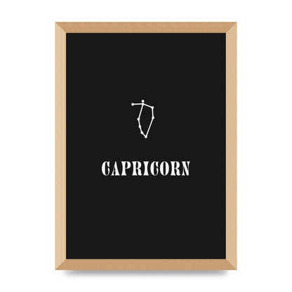 Minimalist Horoscope Star Sign Series Capricorn Wall Art - A3 framed