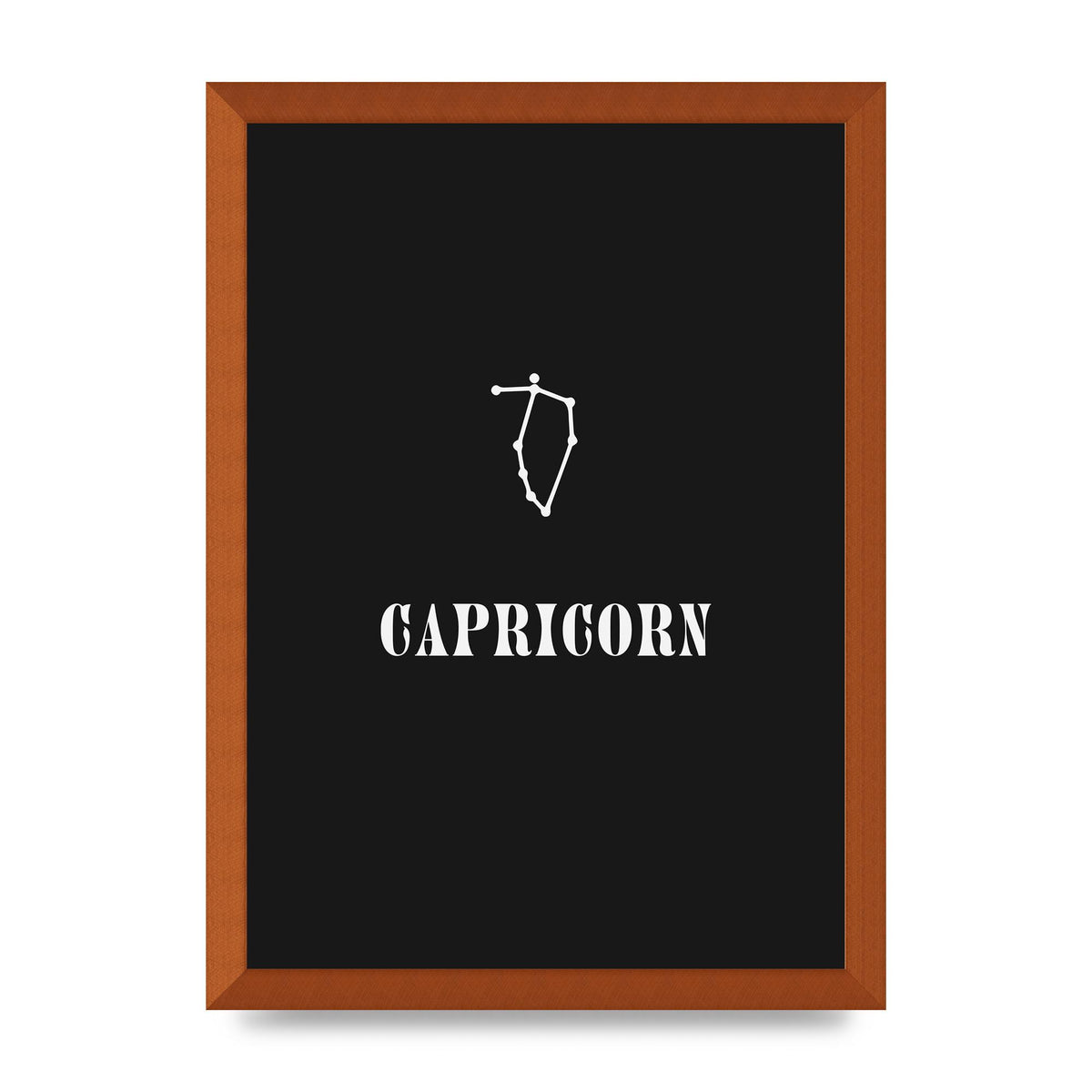 Minimalist Horoscope Star Sign Series Capricorn Wall Art - A3 framed