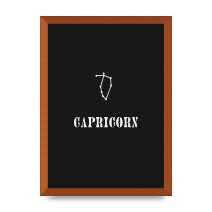 Minimalist Horoscope Star Sign Series Capricorn Wall Art - A3 framed