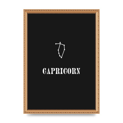 Minimalist Horoscope Star Sign Series Capricorn Wall Art - A3 framed