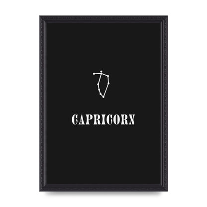 Minimalist Horoscope Star Sign Series Capricorn Wall Art - A3 framed