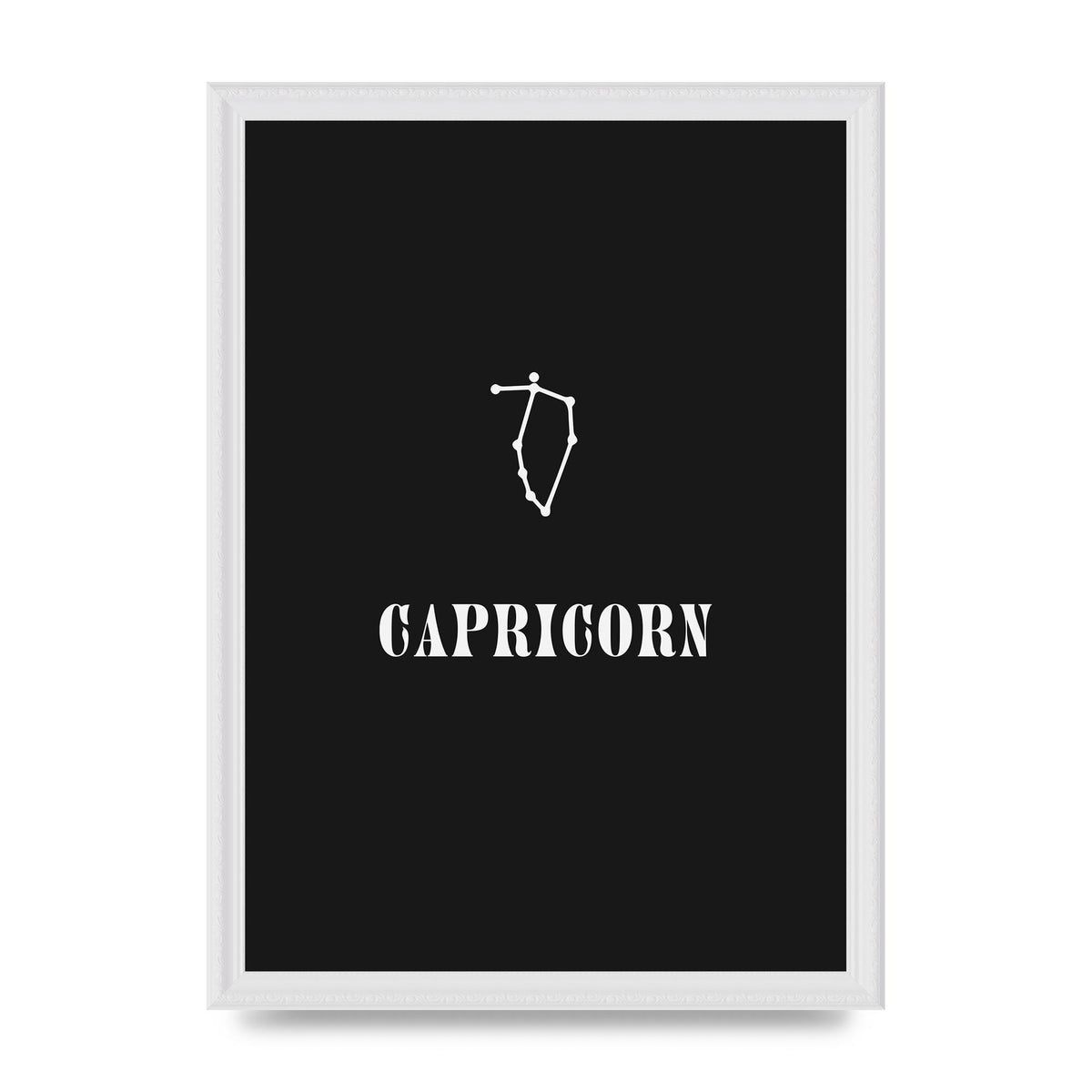 Minimalist Horoscope Star Sign Series Capricorn Wall Art - A3 framed