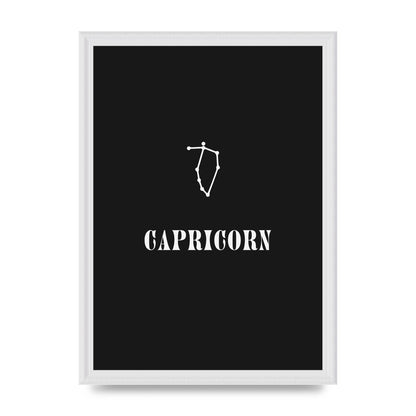 Minimalist Horoscope Star Sign Series Capricorn Wall Art - A3 framed