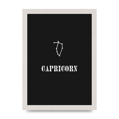 Minimalist Horoscope Star Sign Series Capricorn Wall Art - A4 framed
