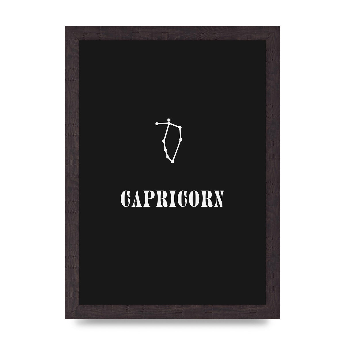 Minimalist Horoscope Star Sign Series Capricorn Wall Art - A4 framed