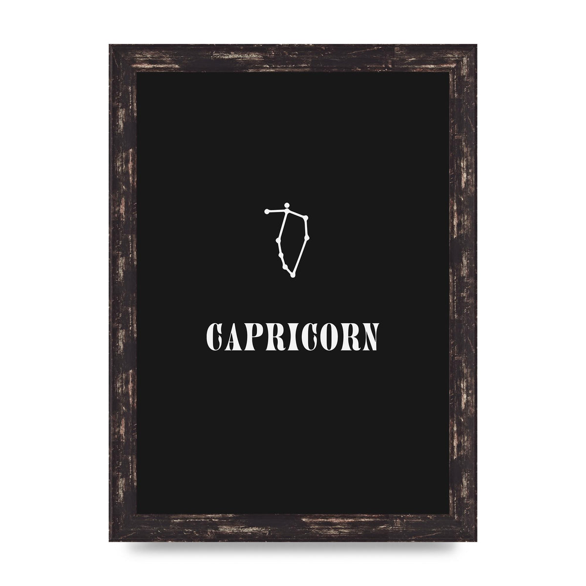Minimalist Horoscope Star Sign Series Capricorn Wall Art - A4 framed