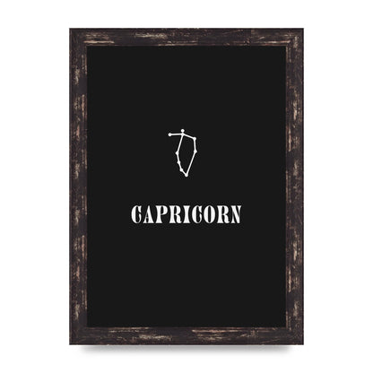 Minimalist Horoscope Star Sign Series Capricorn Wall Art - A4 framed