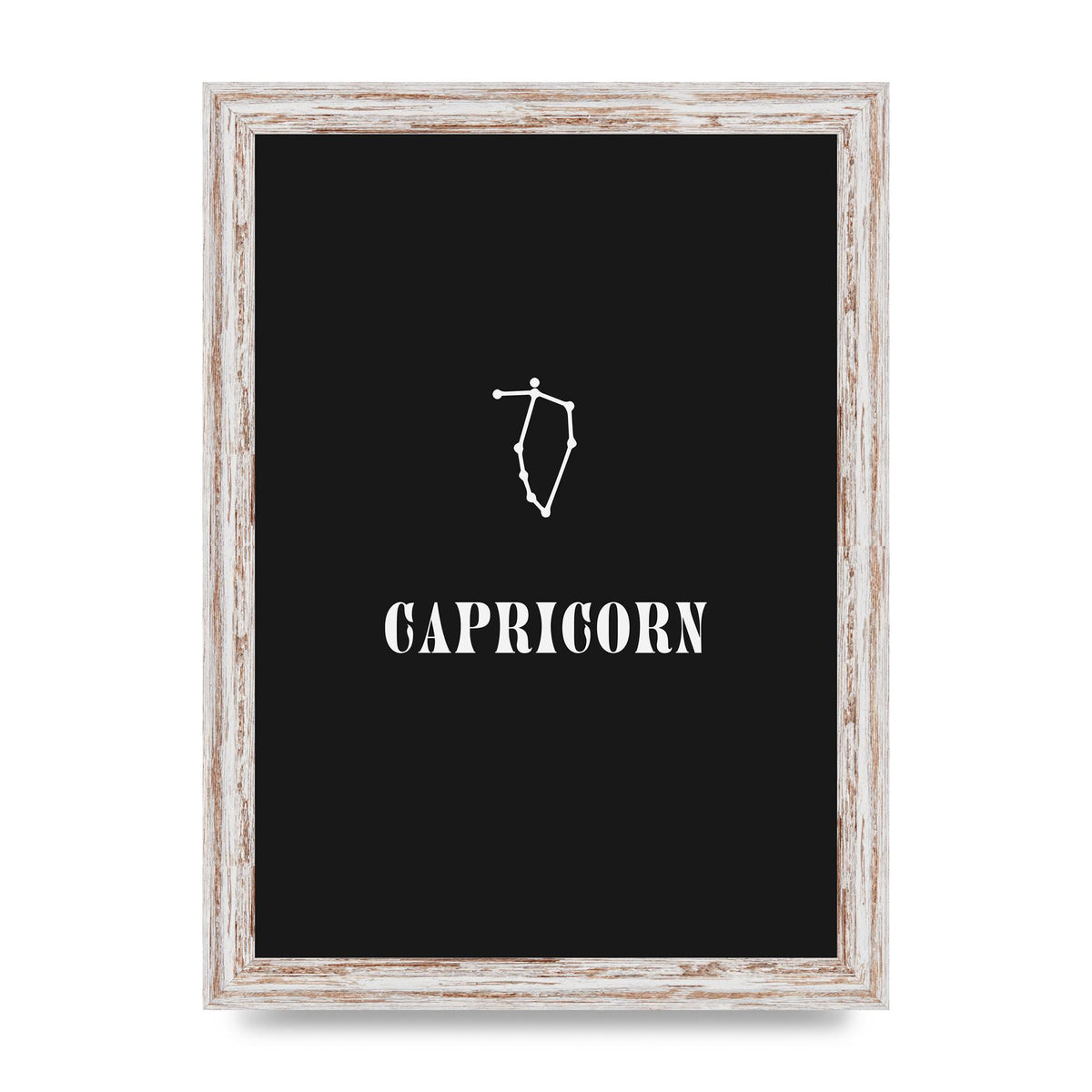Minimalist Horoscope Star Sign Series Capricorn Wall Art - A4 framed