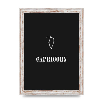 Minimalist Horoscope Star Sign Series Capricorn Wall Art - A4 framed