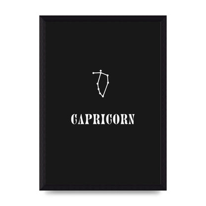 Minimalist Horoscope Star Sign Series Capricorn Wall Art - A4 framed