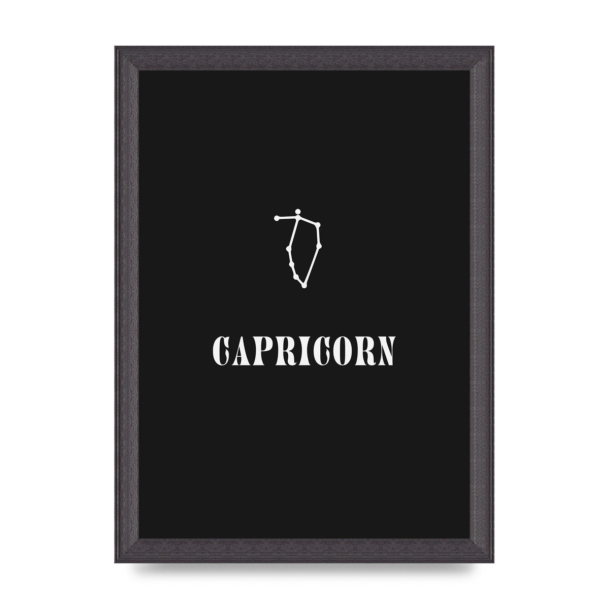 Minimalist Horoscope Star Sign Series Capricorn Wall Art - A4 framed