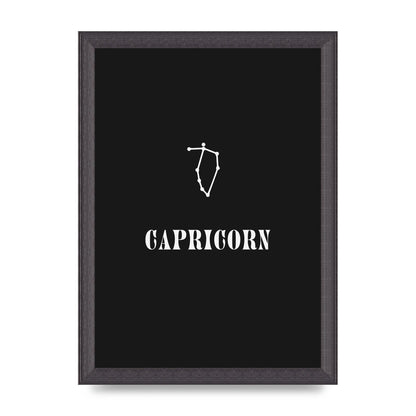 Minimalist Horoscope Star Sign Series Capricorn Wall Art - A4 framed