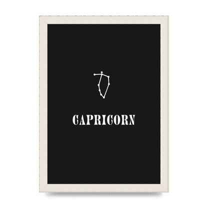 Minimalist Horoscope Star Sign Series Capricorn Wall Art - A4 framed