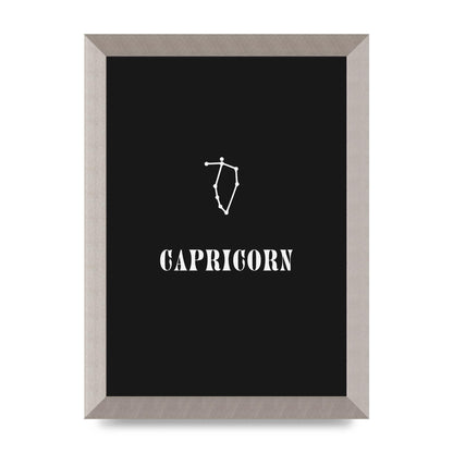 Minimalist Horoscope Star Sign Series Capricorn Wall Art - A4 framed
