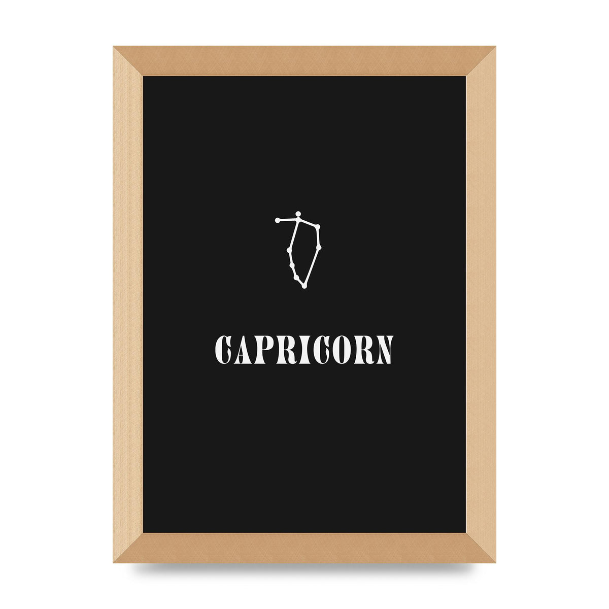 Minimalist Horoscope Star Sign Series Capricorn Wall Art - A4 framed