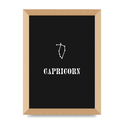 Minimalist Horoscope Star Sign Series Capricorn Wall Art - A4 framed