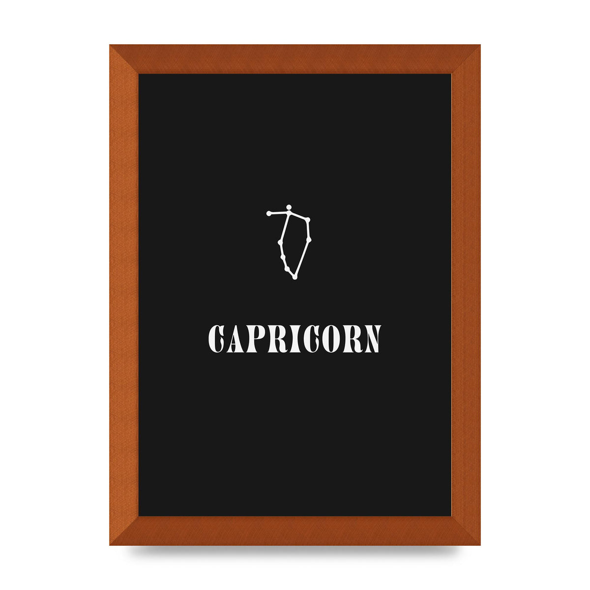 Minimalist Horoscope Star Sign Series Capricorn Wall Art - A4 framed