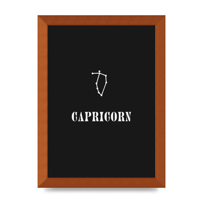 Minimalist Horoscope Star Sign Series Capricorn Wall Art - A4 framed