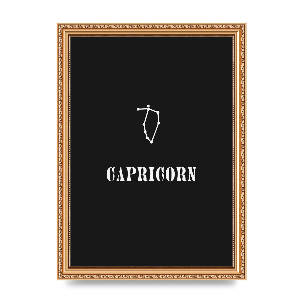 Minimalist Horoscope Star Sign Series Capricorn Wall Art - A4 framed