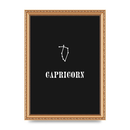 Minimalist Horoscope Star Sign Series Capricorn Wall Art - A4 framed