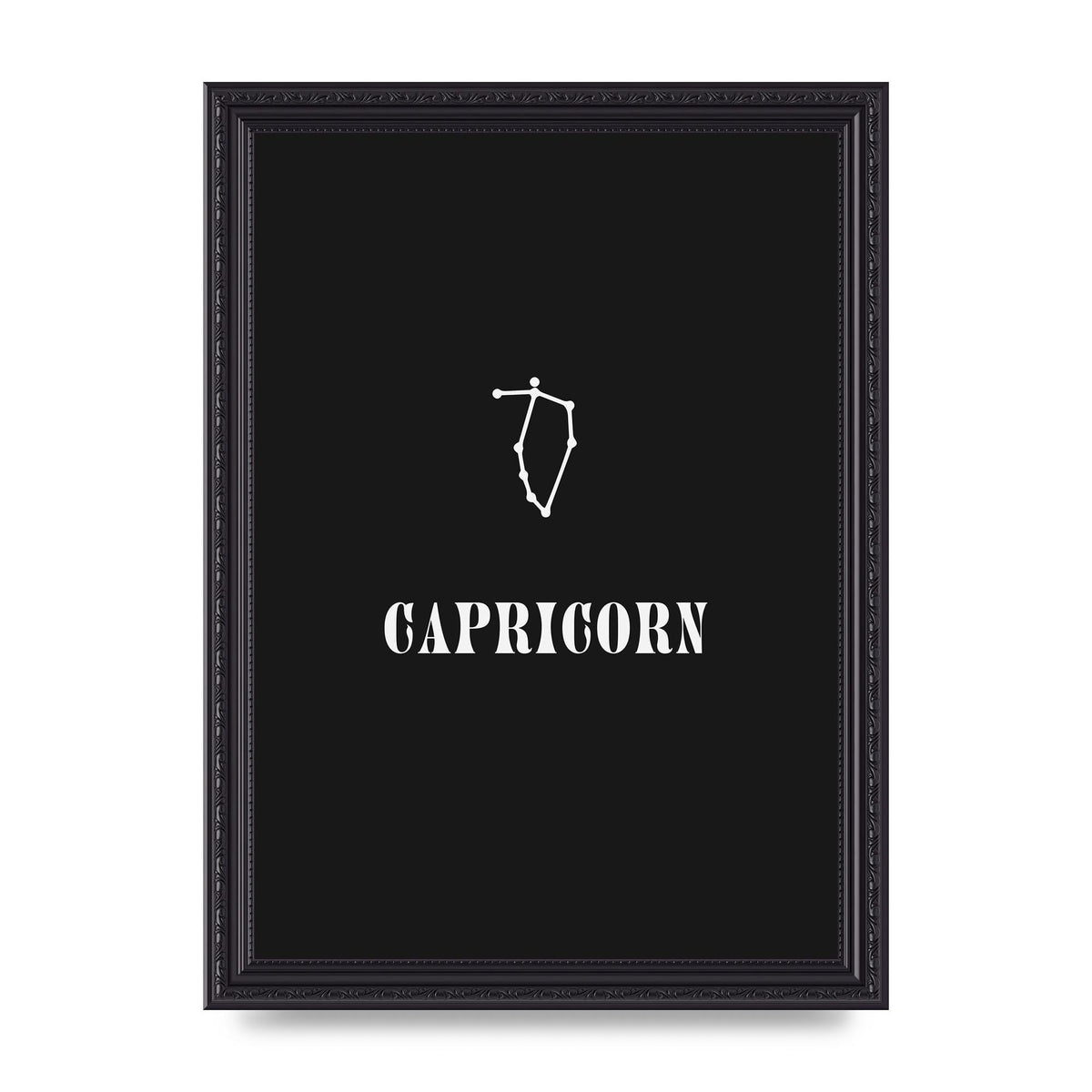 Minimalist Horoscope Star Sign Series Capricorn Wall Art - A4 framed