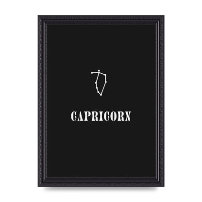 Minimalist Horoscope Star Sign Series Capricorn Wall Art - A4 framed