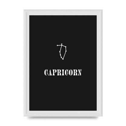 Minimalist Horoscope Star Sign Series Capricorn Wall Art - A4 framed