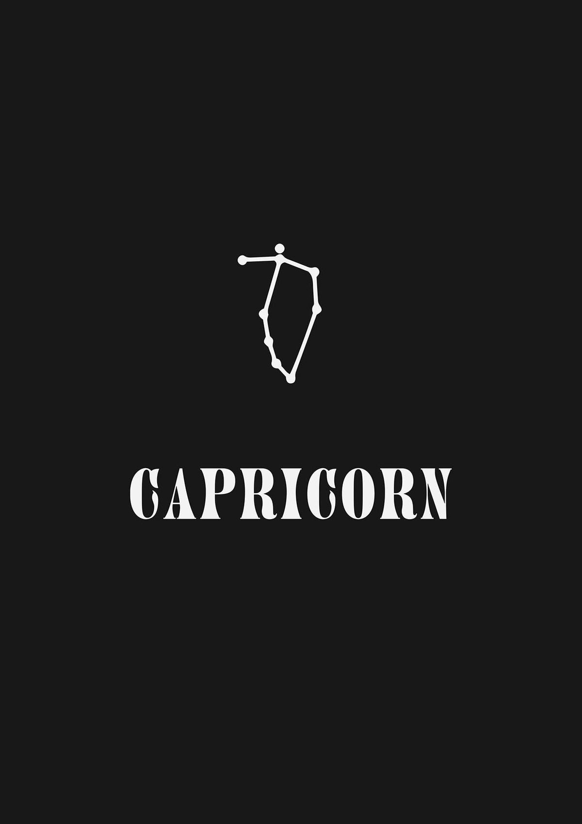 Minimalist Horoscope Star Sign Series Capricorn Wall Art - detail