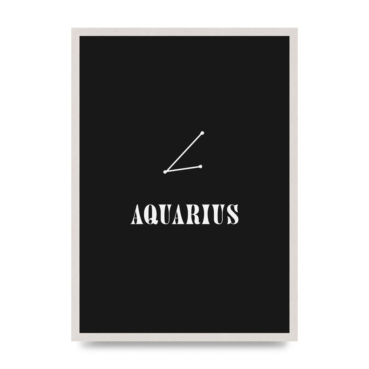 Minimalist Horoscope Star Sign Series Aquarius Art For The Home - A2 framed
