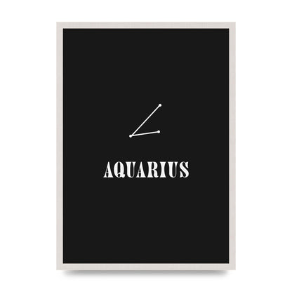 Minimalist Horoscope Star Sign Series Aquarius Art For The Home - A2 framed