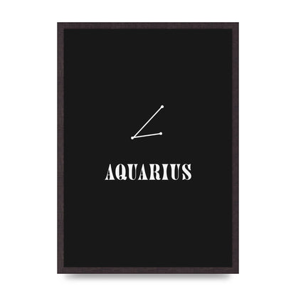 Minimalist Horoscope Star Sign Series Aquarius Art For The Home - A2 framed