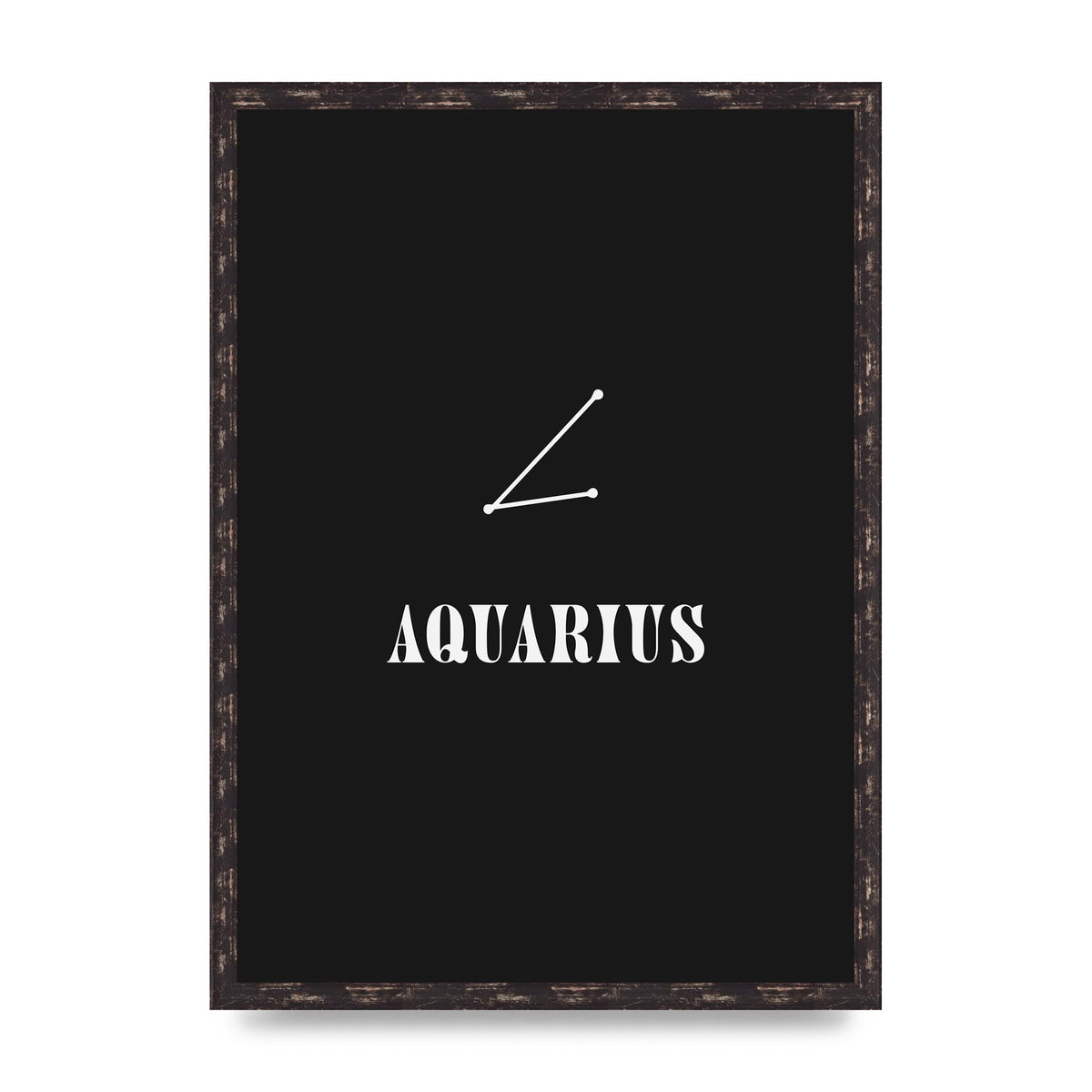 Minimalist Horoscope Star Sign Series Aquarius Art For The Home - A2 framed