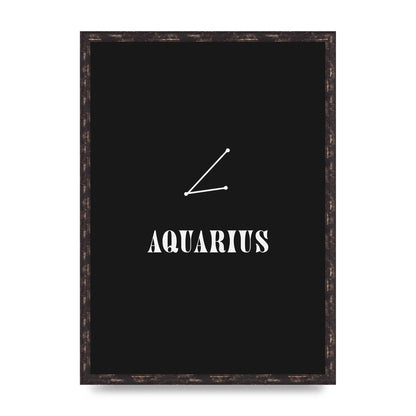 Minimalist Horoscope Star Sign Series Aquarius Art For The Home - A2 framed