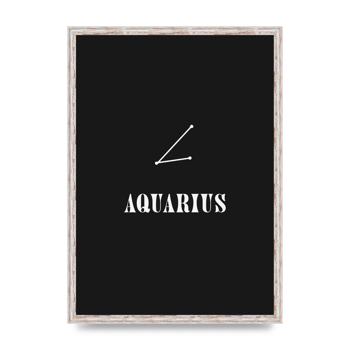 Minimalist Horoscope Star Sign Series Aquarius Art For The Home - A2 framed