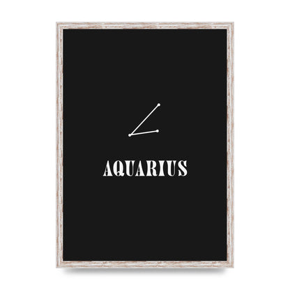 Minimalist Horoscope Star Sign Series Aquarius Art For The Home - A2 framed