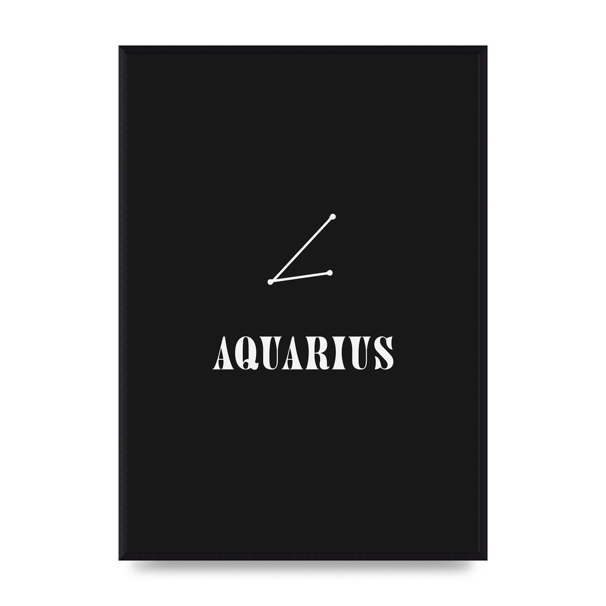 Minimalist Horoscope Star Sign Series Aquarius Art For The Home - A2 framed