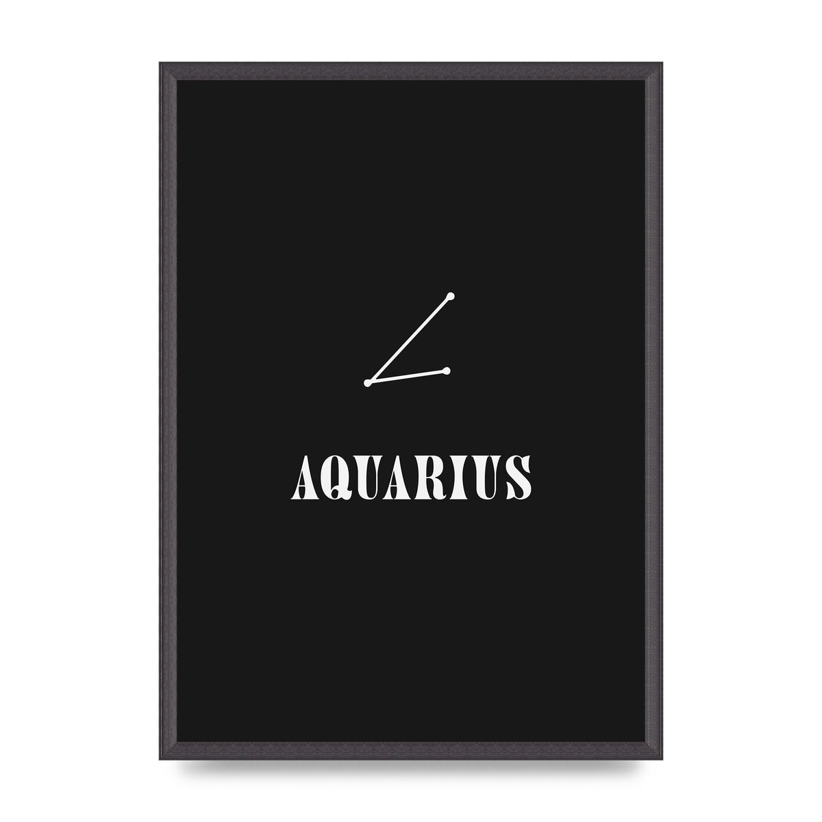 Minimalist Horoscope Star Sign Series Aquarius Art For The Home - A2 framed