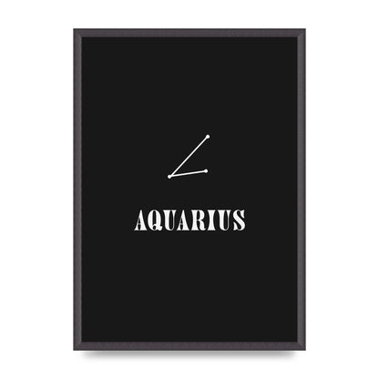 Minimalist Horoscope Star Sign Series Aquarius Art For The Home - A2 framed