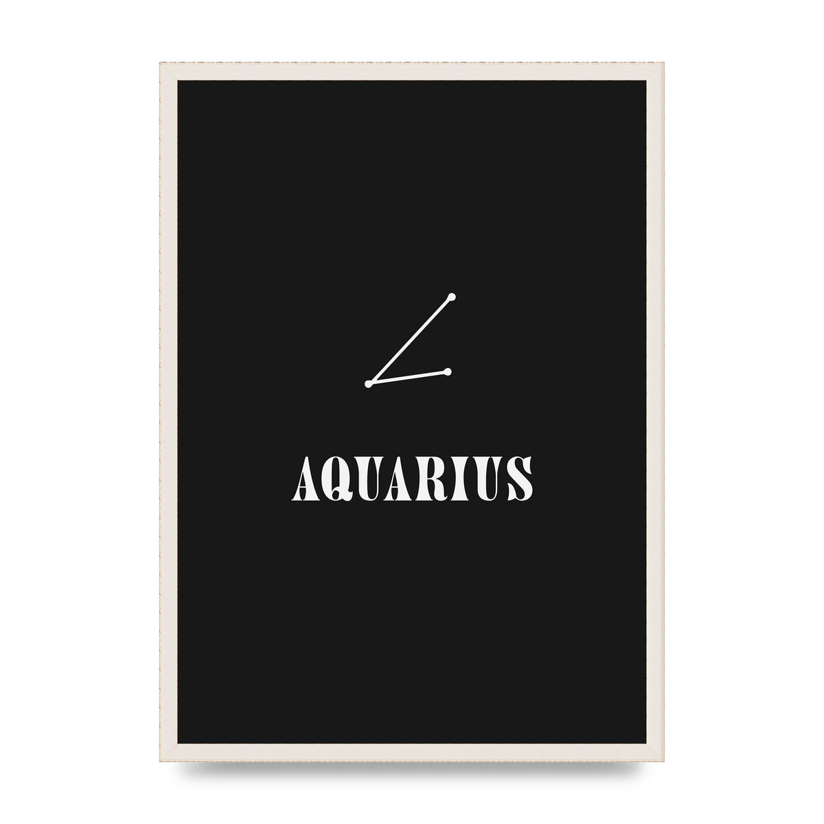 Minimalist Horoscope Star Sign Series Aquarius Art For The Home - A2 framed