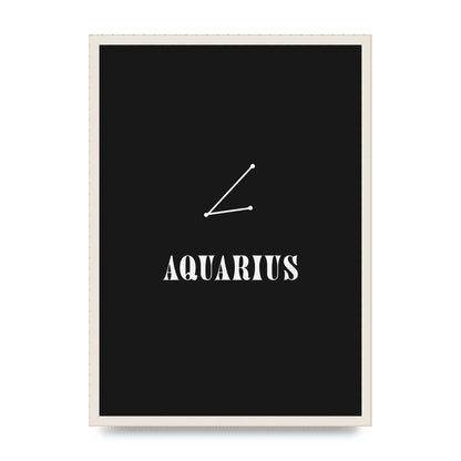 Minimalist Horoscope Star Sign Series Aquarius Art For The Home - A2 framed