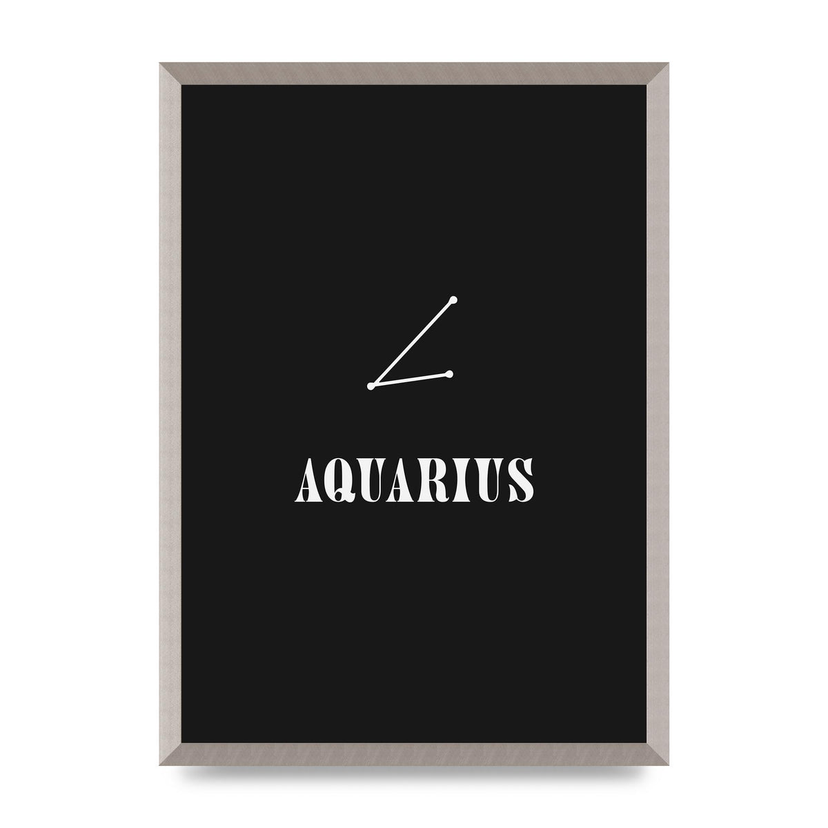 Minimalist Horoscope Star Sign Series Aquarius Art For The Home - A2 framed
