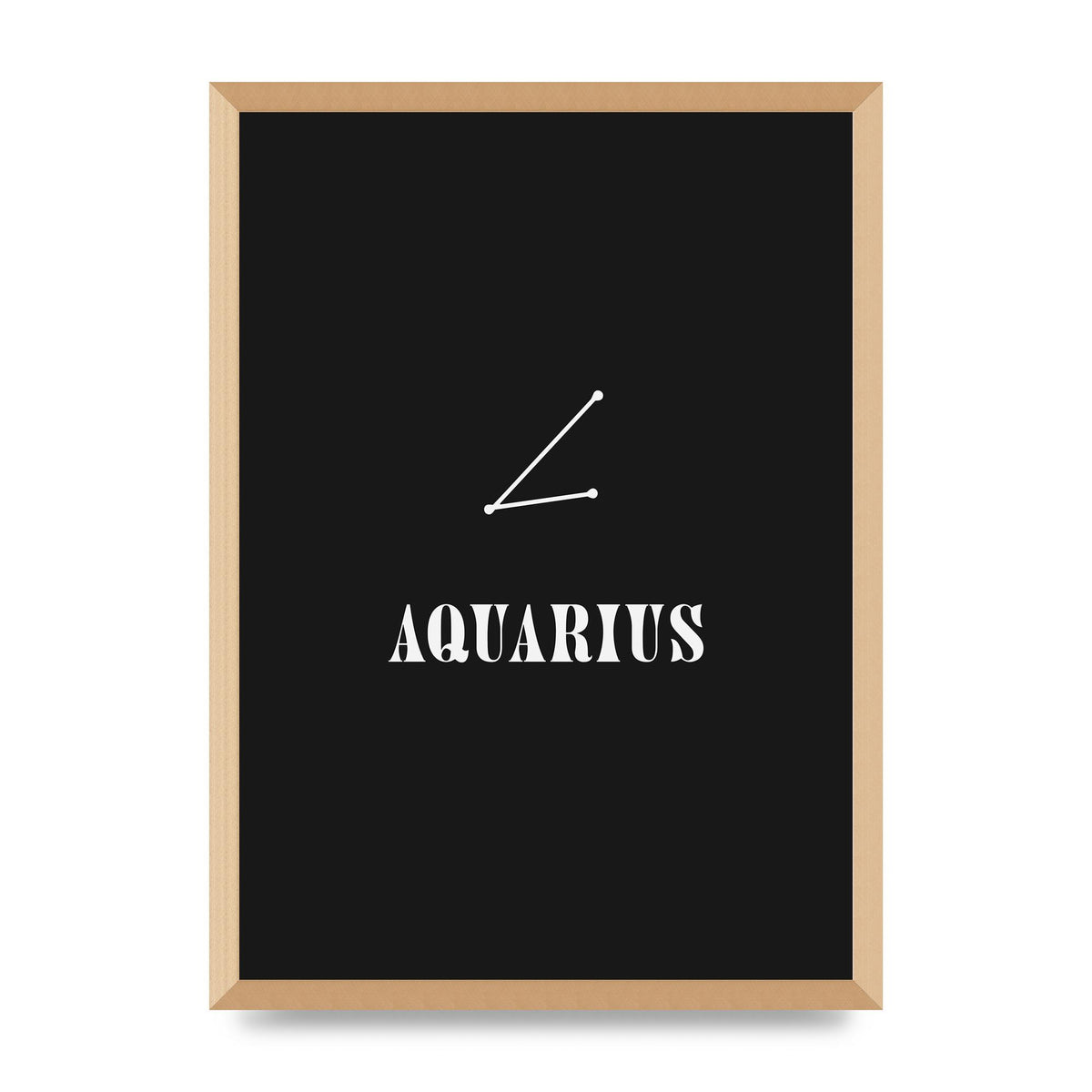 Minimalist Horoscope Star Sign Series Aquarius Art For The Home - A2 framed