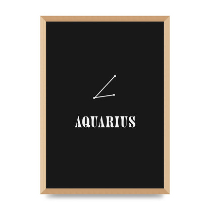 Minimalist Horoscope Star Sign Series Aquarius Art For The Home - A2 framed